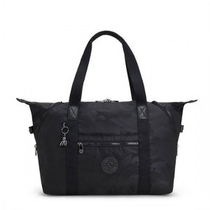 Black Camo Kipling Art Medium Iconic Tote Bags | IOWXFY-204