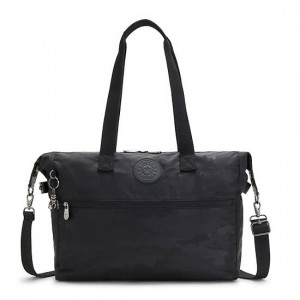 Black Camo Kipling Ilia Tote Bag Laptop Bags | QOIGNH-046