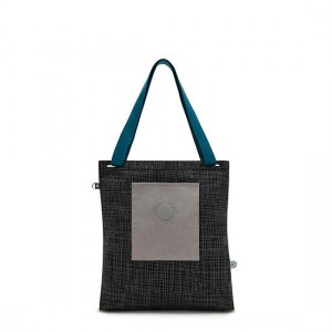 Black Grey Kipling Annas Tote Bags | QHUZVR-643