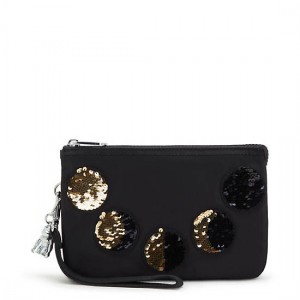 Black Kipling Creativity Extra Large Metallic Wristlet Bags | PXWOIH-157