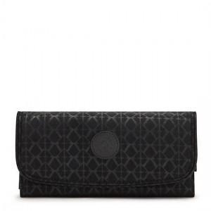 Black Kipling Money Land Printed Snap Wallet Wallets | NPCGVU-249