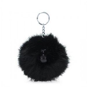 Black Kipling Pompom Monkey Keychain Accessories | IMSTJZ-927