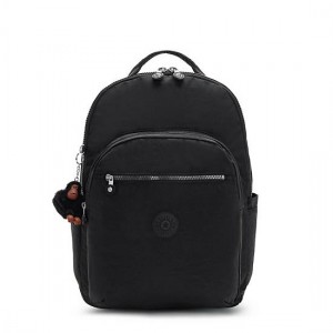 Black Kipling Seoul Extra Large 17" Backpack Laptop Bags | HIVWDT-130