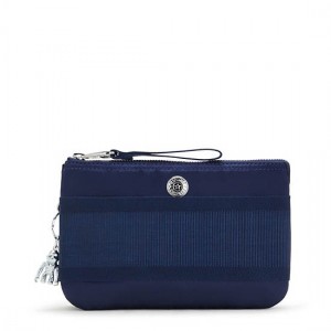 Blue Stripes Kipling Creativity Extra Large Metallic Wristlet Bags | YLGUHP-149