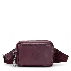 Burgundy Kipling Abanu Multi Metallic Convertible Crossbody Bag Bags | KJFNQA-391