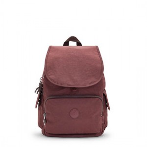 Burgundy Kipling City Pack Backpacks | FZJVXQ-170