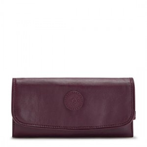 Burgundy Kipling Money Land Metallic Snap Wallet Wallets | XGMPZF-067