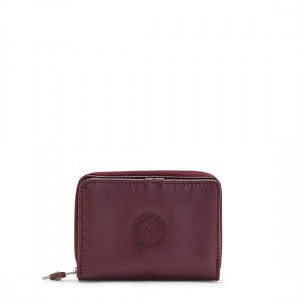 Burgundy Kipling Money Love Metallic Small Wallet Wallets | SICLBT-402