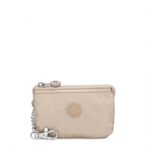 Gold Metal Kipling Creativity Mini Metallic Pouch Keychain Bags | KVPWHE-071