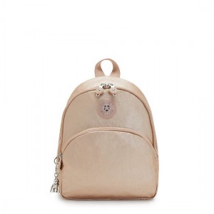 Gold Metal Kipling Paola Small Metallic Backpacks | JXWTSI-268