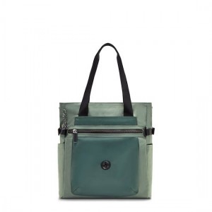 Green Kipling Faiza 15" Tote Bag Laptop Bags | ZSCJBU-536