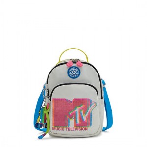 Grey Pink Kipling Alber MTV 3-in-1 Convertible Mini Bag Backpacks | QJYBXW-529