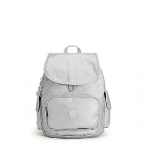 Light Metal Kipling City Pack Small Metallic Backpacks | IQKXMR-702