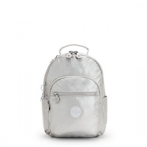 Light Metal Kipling Seoul Small Metallic Tablet Backpacks | LZGPKQ-762