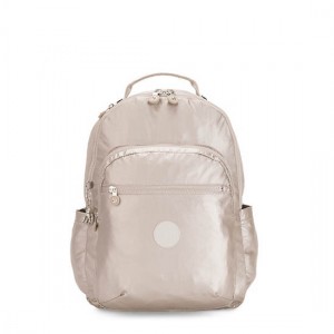 Metal Kipling Seoul Large Metallic 15" Backpack Laptop Bags | NEMDFS-713