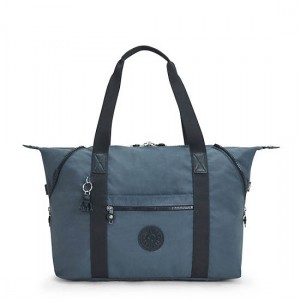 Navy Grey Kipling Art Medium Iconic Tote Bags | XVZUQP-941