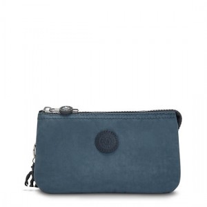 Navy Grey Kipling Creativity Large Pouches | OYXVIP-706