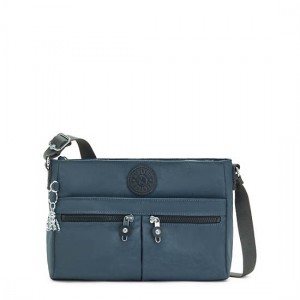 Navy Grey Kipling New Angie Crossbody Bags | UAVKPG-289