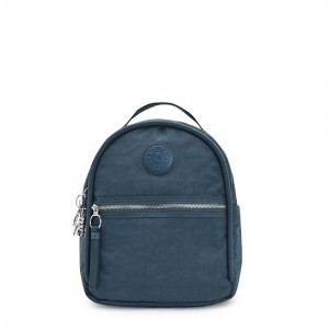 Navy Grey Metal Kipling Kae Backpacks | VKLBMT-179