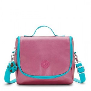 Pink Metal Kipling New Kichirou Metallic Lunch Bags | PLGOWE-549