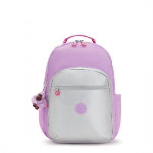 Purple Kipling Seoul Large Iconic 15" Laptop Backpacks | HPLUVQ-491