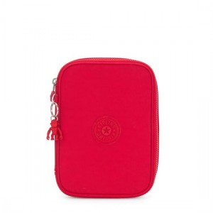 Red Dark Red Kipling 100 Pens Case Bags | SINYDL-697