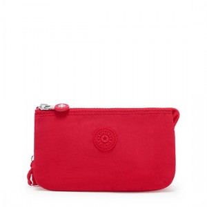 Red Dark Red Kipling Creativity Large Pouches | BJMXRL-042