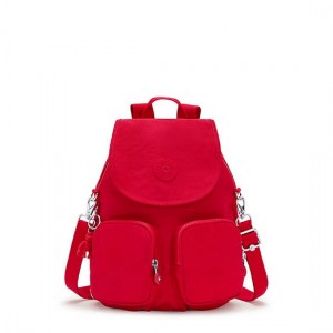 Red Dark Red Kipling Firefly Up Convertible Backpacks | PIDNEO-260