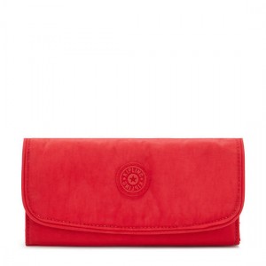 Red Dark Red Kipling Money Land Snap Wallet Wallets | GTFUAI-976