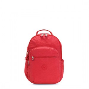 Red Dark Red Kipling Seoul Small Classic Tablet Backpacks | FCBZRA-743