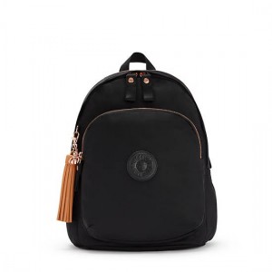 Rose Black Kipling Delia Medium Backpacks | NUYVLC-652