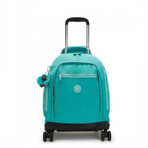 Turquoise Kipling New Zea 15" Laptop Rolling Backpacks | NQDYXF-019