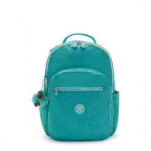 Turquoise Kipling Seoul Large 15" Backpack Laptop Bags | VSCJAM-546