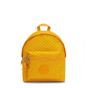 Yellow Kipling Reposa Printed Backpacks | WJQSPO-216