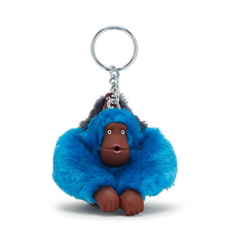 AZURE Blue Kipling Mom And Baby Sven Monkey Keychain Accessories | OCXVAY-315