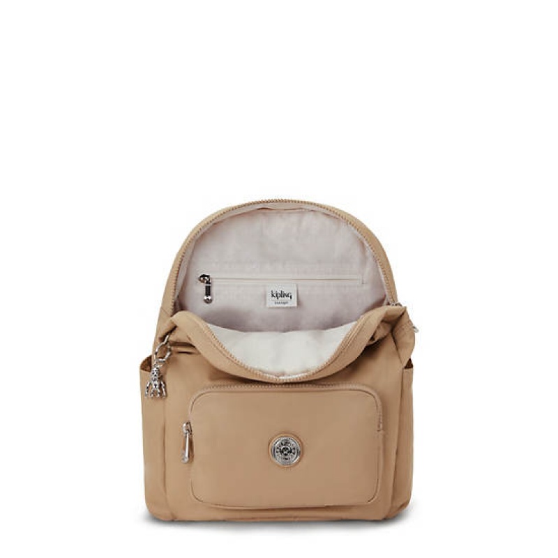 Beige Kipling City Pack Small Backpacks | NZCJAY-259