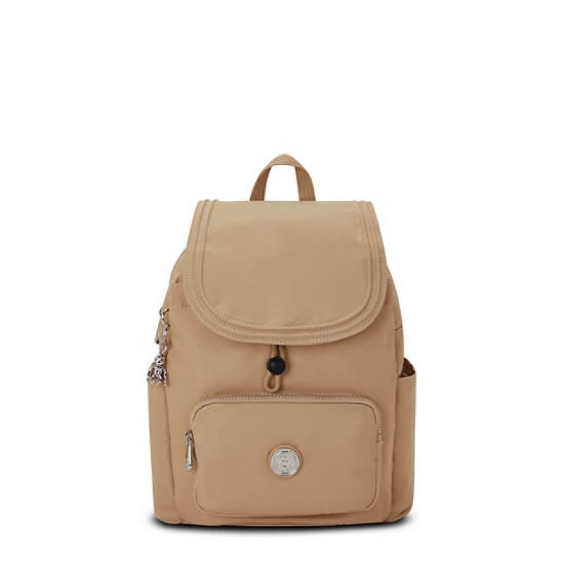 Beige Kipling City Pack Small Backpacks | NZCJAY-259