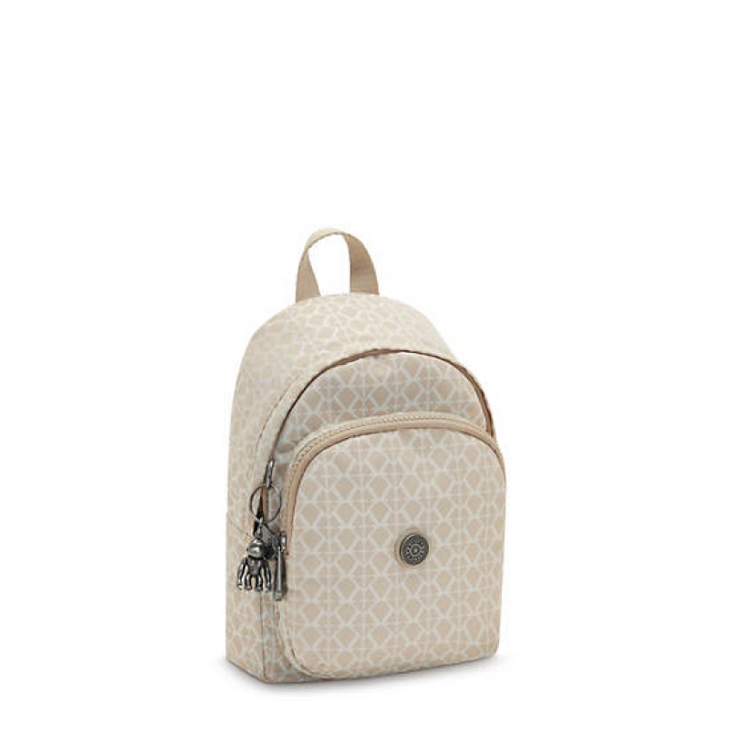 Beige Kipling Delia Compact Printed Convertible Backpacks | RFOKZA-024