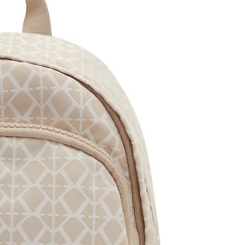 Beige Kipling Delia Compact Printed Convertible Backpacks | RFOKZA-024