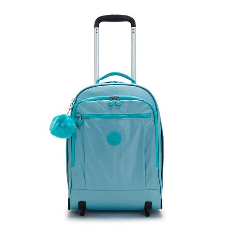 Beige Light Turquoise Metal Kipling Gaze Large Metallic Rolling Backpacks | SHPNVL-283