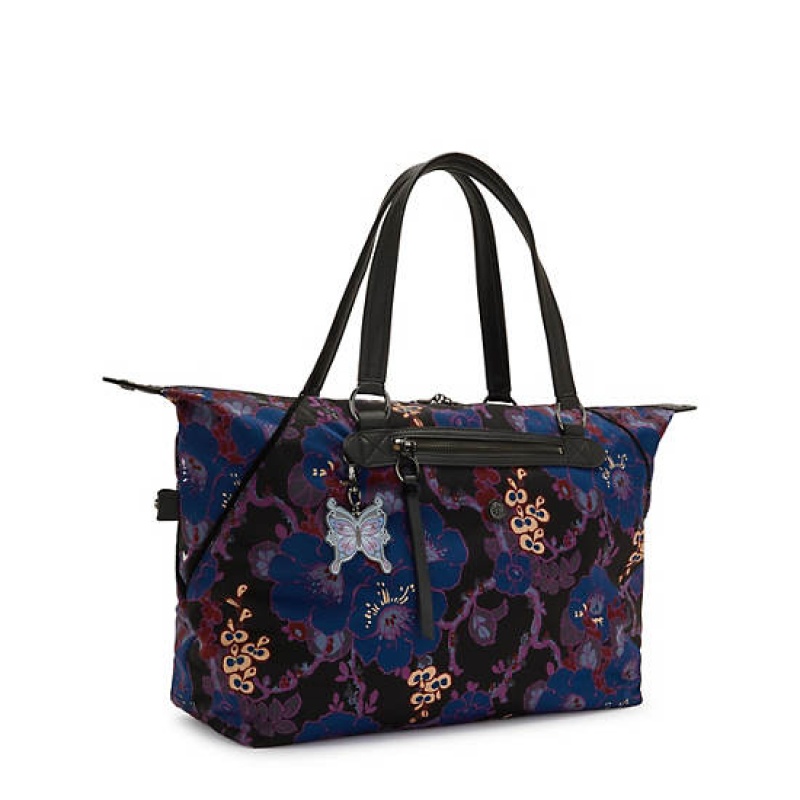 Black Camo Kipling Art Medium Anna Sui Tote Bags | EAFMHD-613