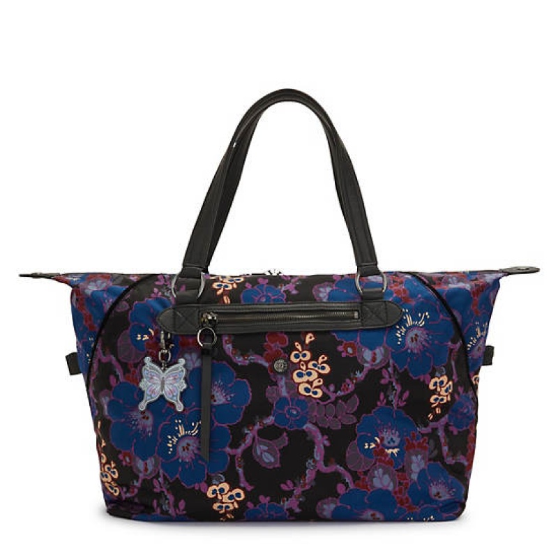 Black Camo Kipling Art Medium Anna Sui Tote Bags | EAFMHD-613