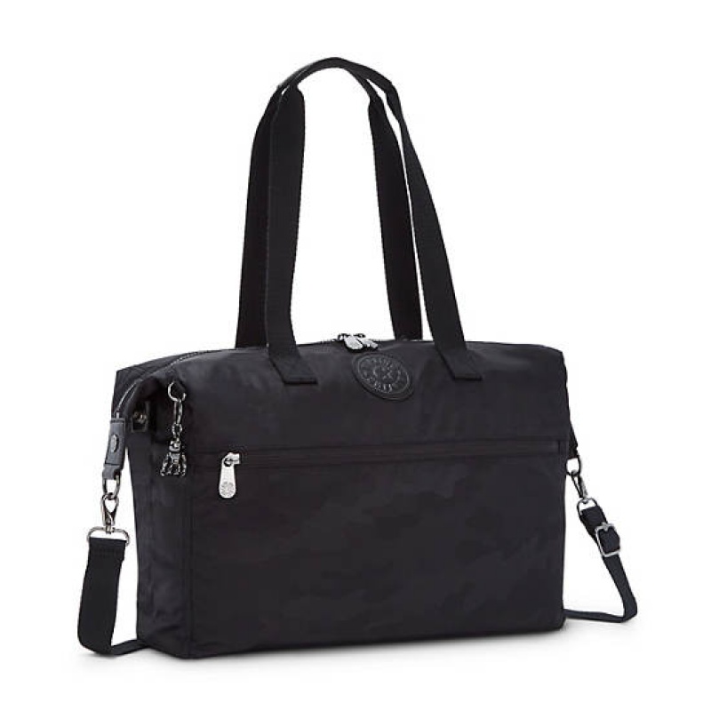 Black Camo Kipling Ilia Tote Bag Laptop Bags | QOIGNH-046