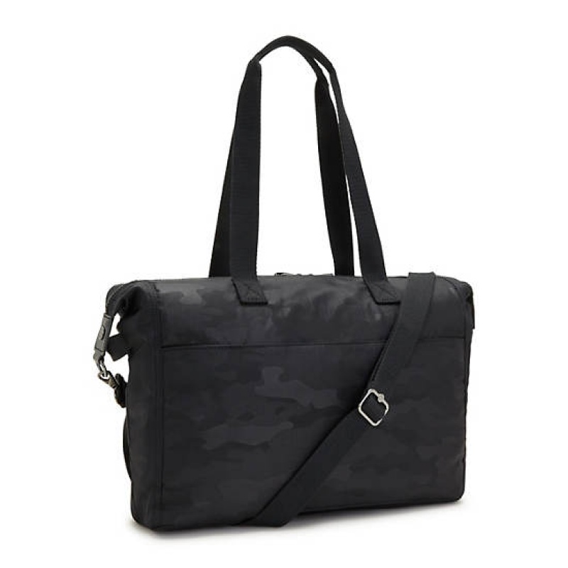 Black Camo Kipling Ilia Tote Bag Laptop Bags | QOIGNH-046