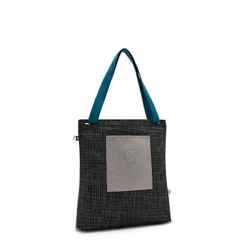 Black Grey Kipling Annas Tote Bags | QHUZVR-643