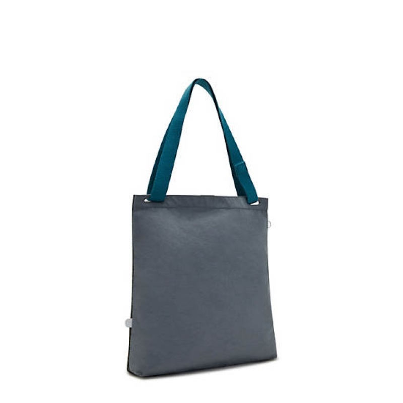 Black Grey Kipling Annas Tote Bags | QHUZVR-643