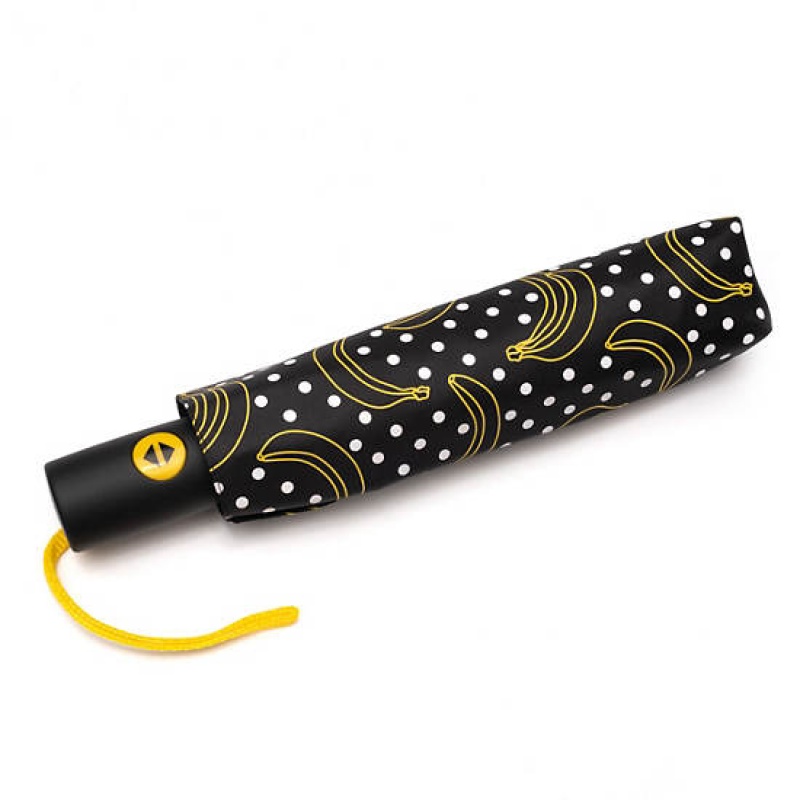 Black Kipling Auto Open Printed Umbrella Accessories | KBDEFZ-408