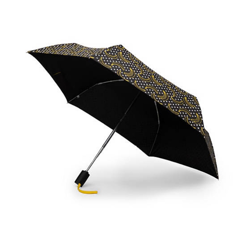 Black Kipling Auto Open Printed Umbrella Accessories | KBDEFZ-408