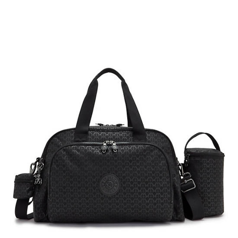 Black Kipling Camama Printed Diaper Bags | GKRFCY-546