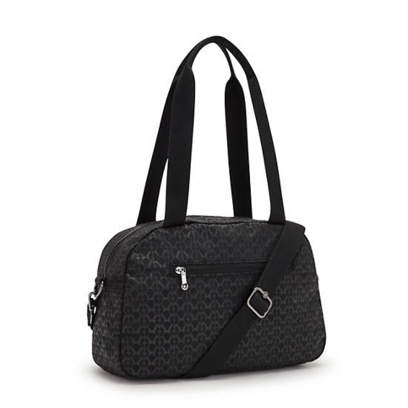 Black Kipling Cool Defea Printed Shoulder Bags | YVCZOD-719